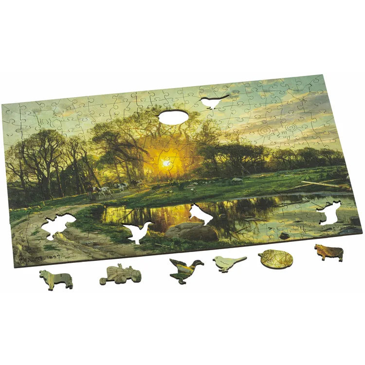 Bringing The Cows Home At Sunset Jigsaw Puzzle
