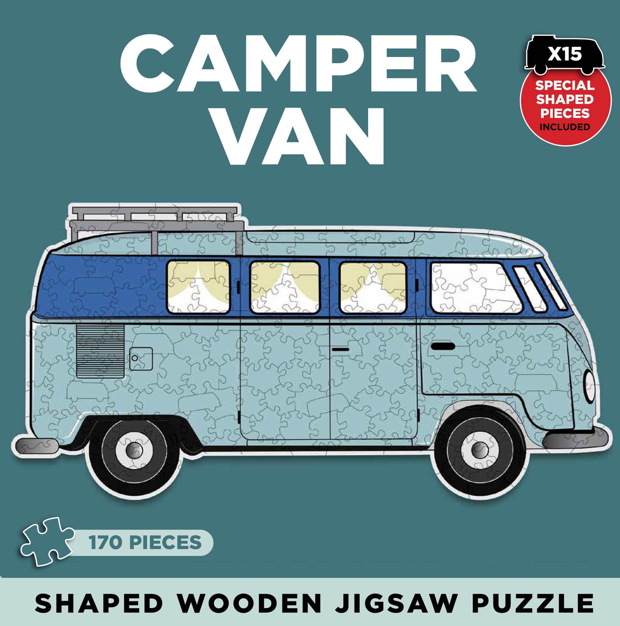 Camper Van Shaped Wooden Jigsaw