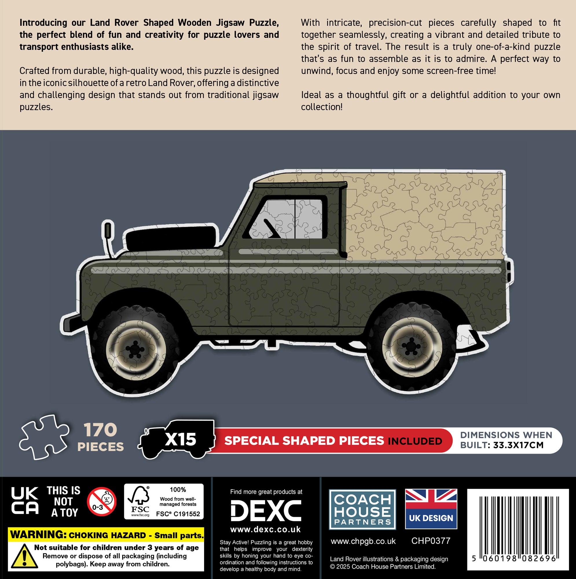 Land Rover Shaped Wooden Jigsaw