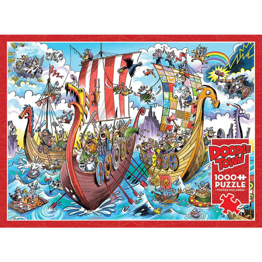 Doodletown: Viking Voyage Jigsaw - 1000 Pieces