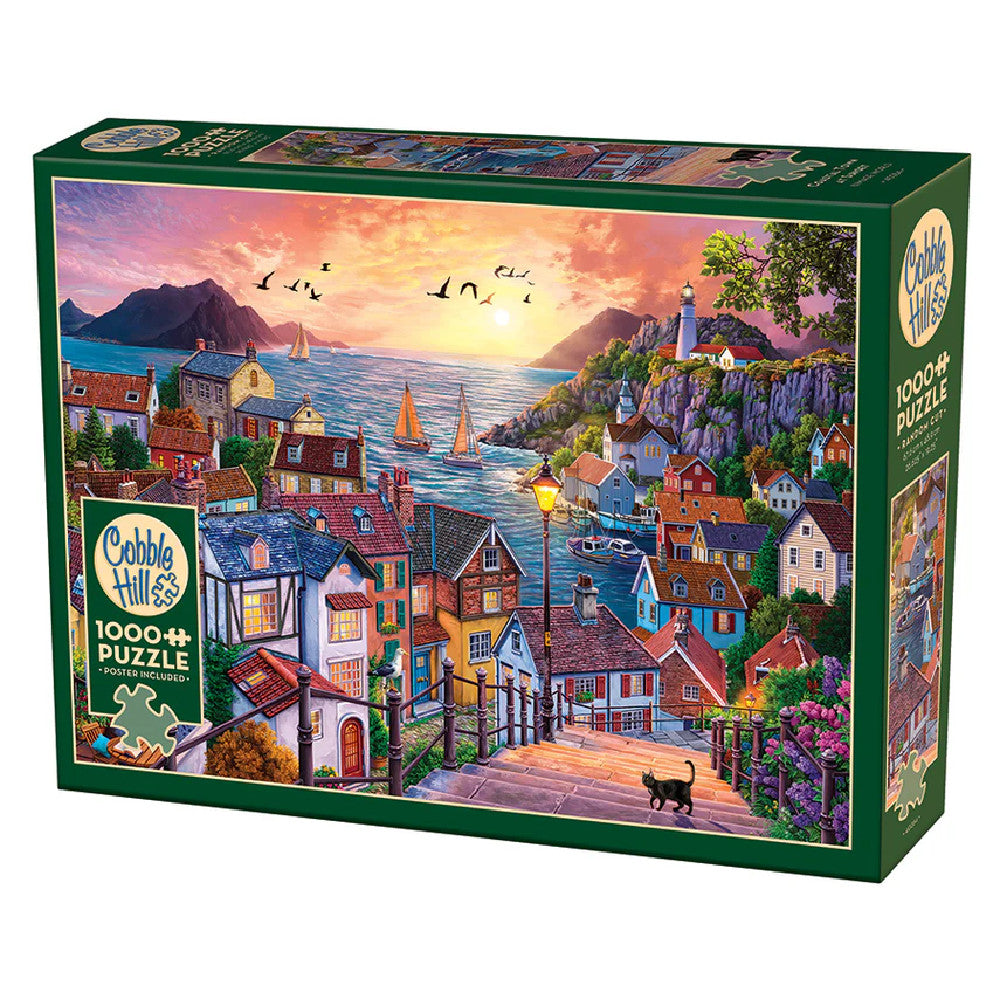 Coastal Town At Sunset Jigsaw - 1000 Pieces