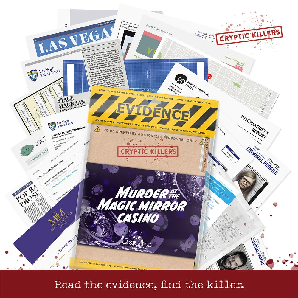 Murder at the Magic Mirror Casino Cold Case Puzzle