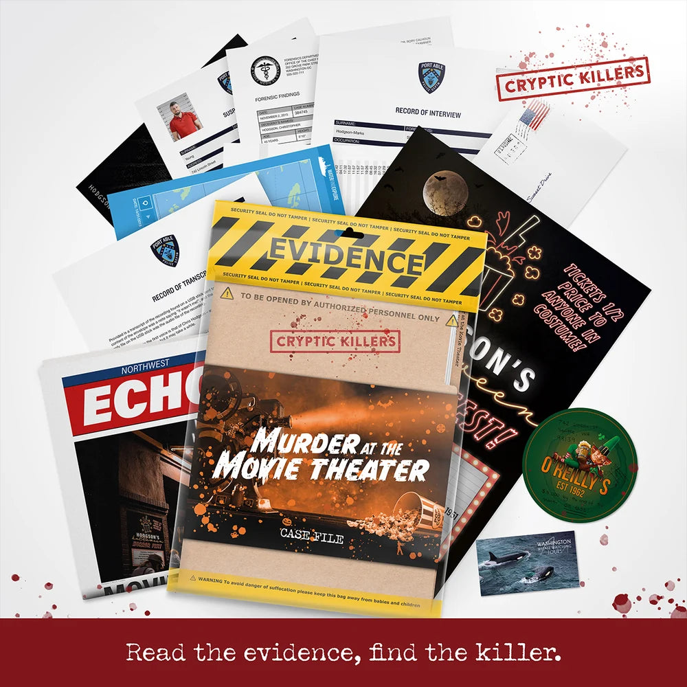 Murder at the Movie Theater Cold Case Puzzle