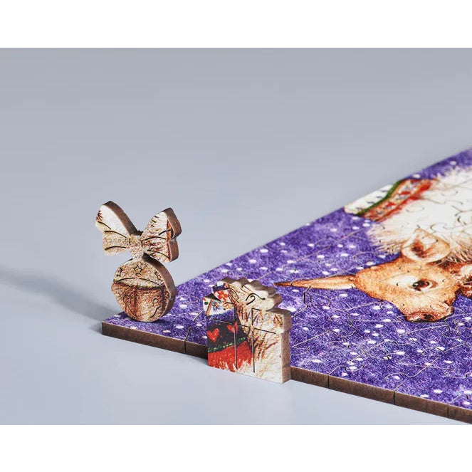 Father Christmas With Deer Jigsaw Puzzle