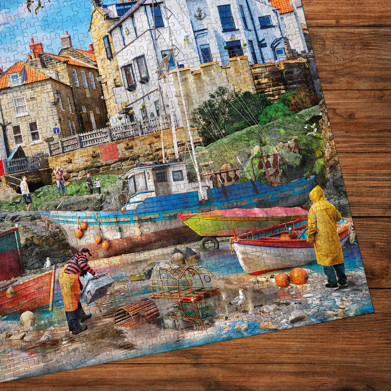 Fishermen At Robin Hood's Bay Jigsaw - 1000 Pieces