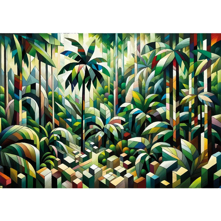 Geometric Rainforest Jigsaw Puzzle