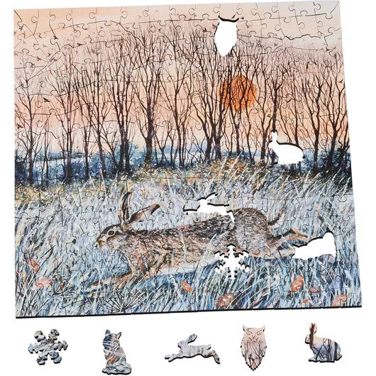 Hare At Sundown Wooden Jigsaw Puzzle