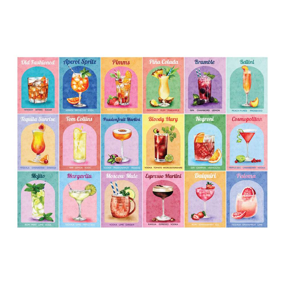Colourful Cocktails Jigsaw - 1000 Pieces