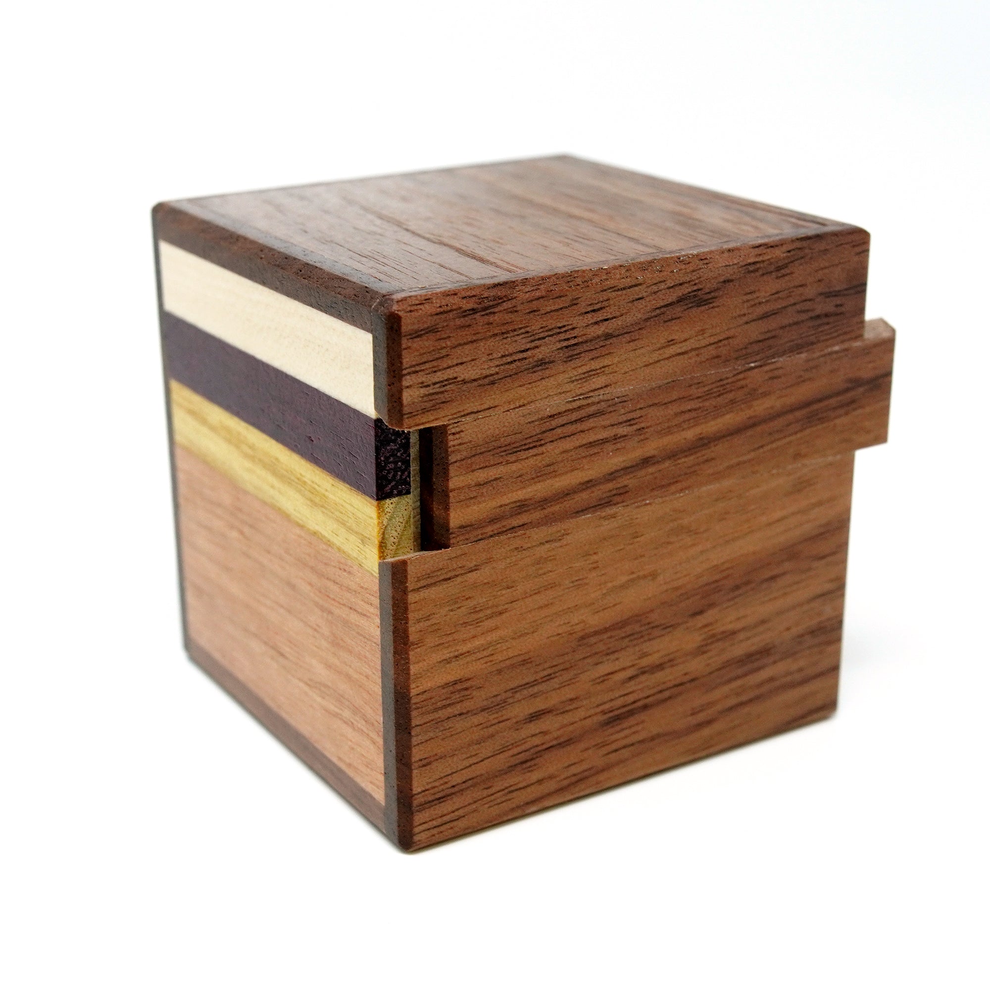 Japanese Puzzle Box - 2 Sun Cube 12 Steps - Natural