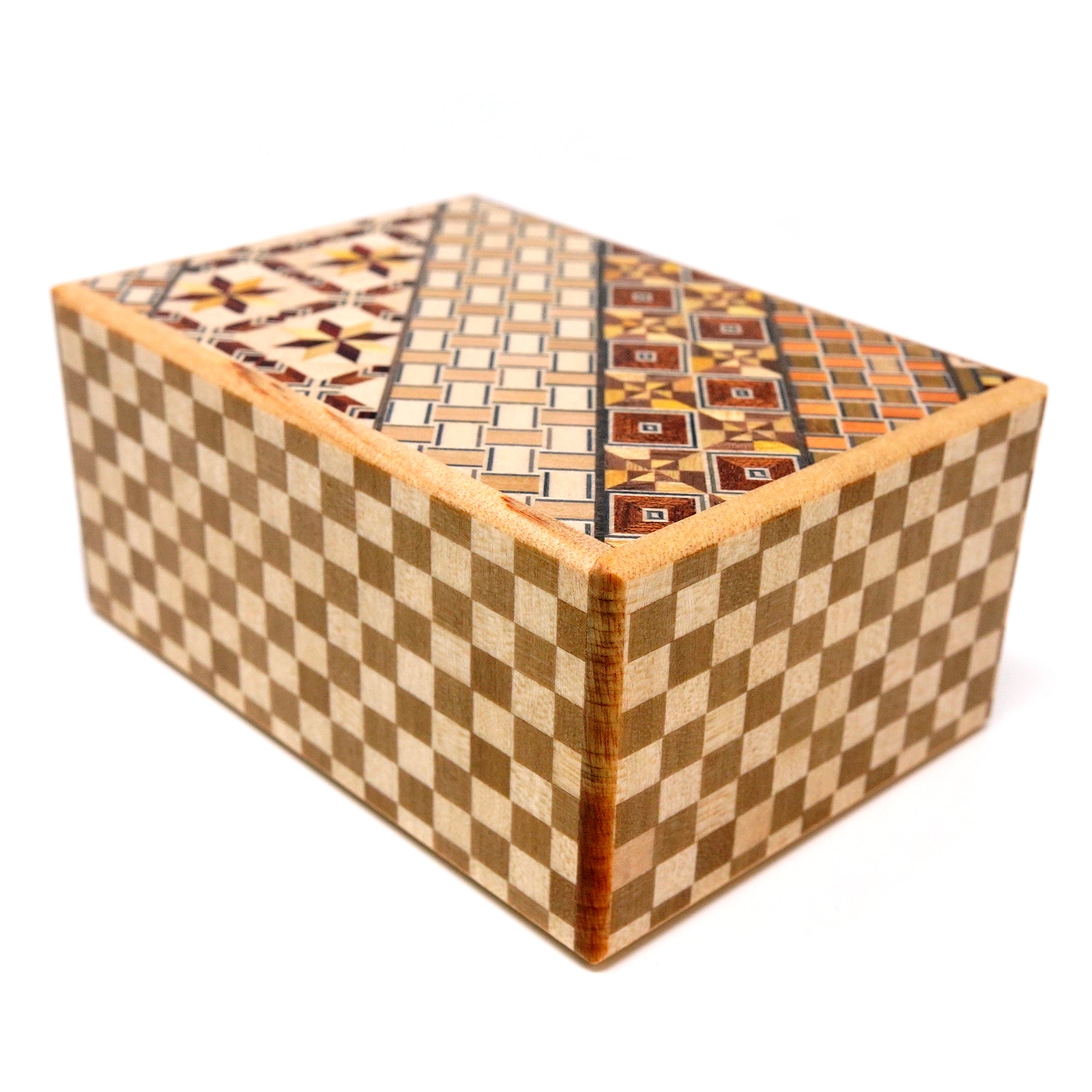 Japanese Puzzle Box - Knock Box - 4 Sun 5 Steps - Yosegi/ Ichimatsu