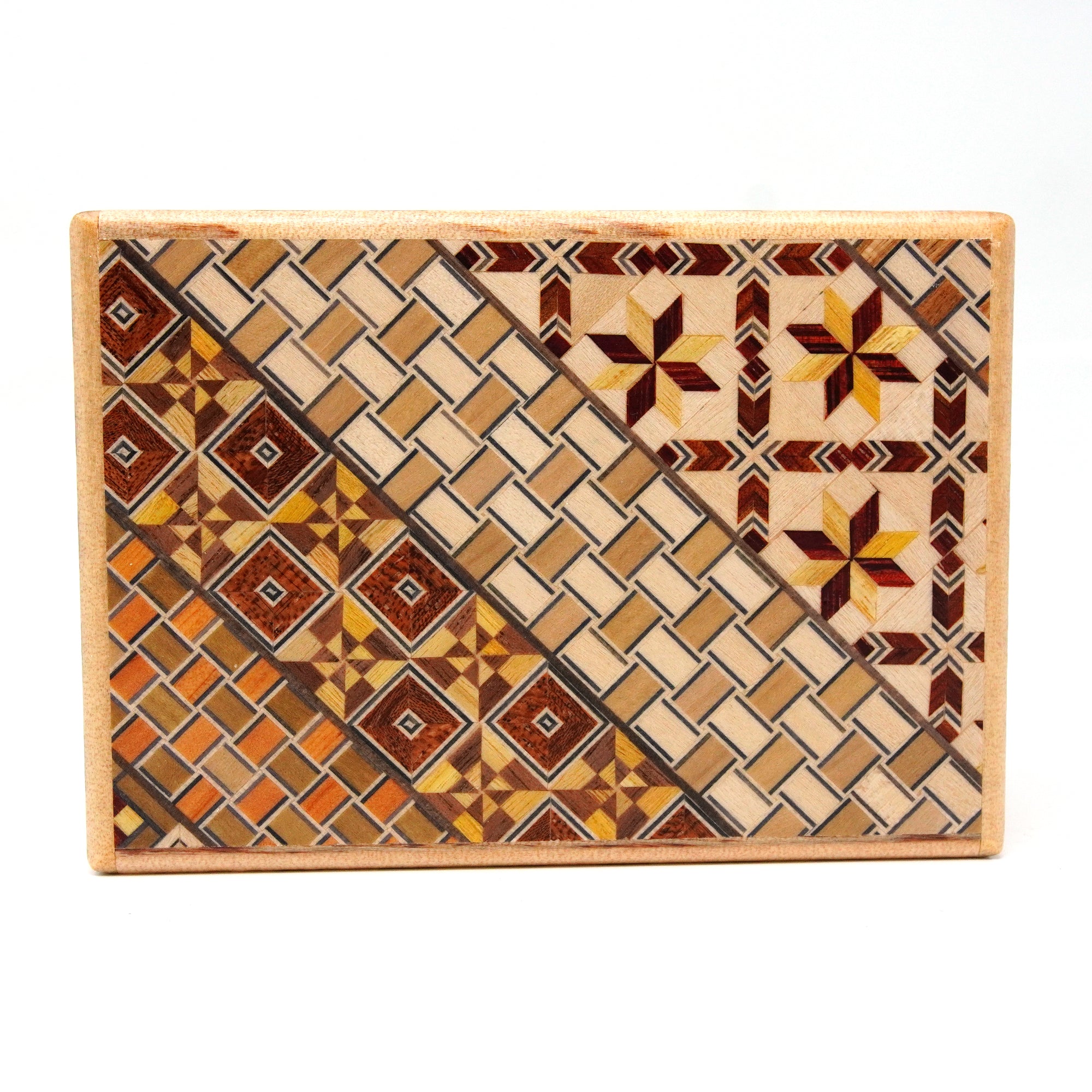 Japanese Puzzle Box - Knock Box - 4 Sun 5 Steps - Yosegi/ Ichimatsu