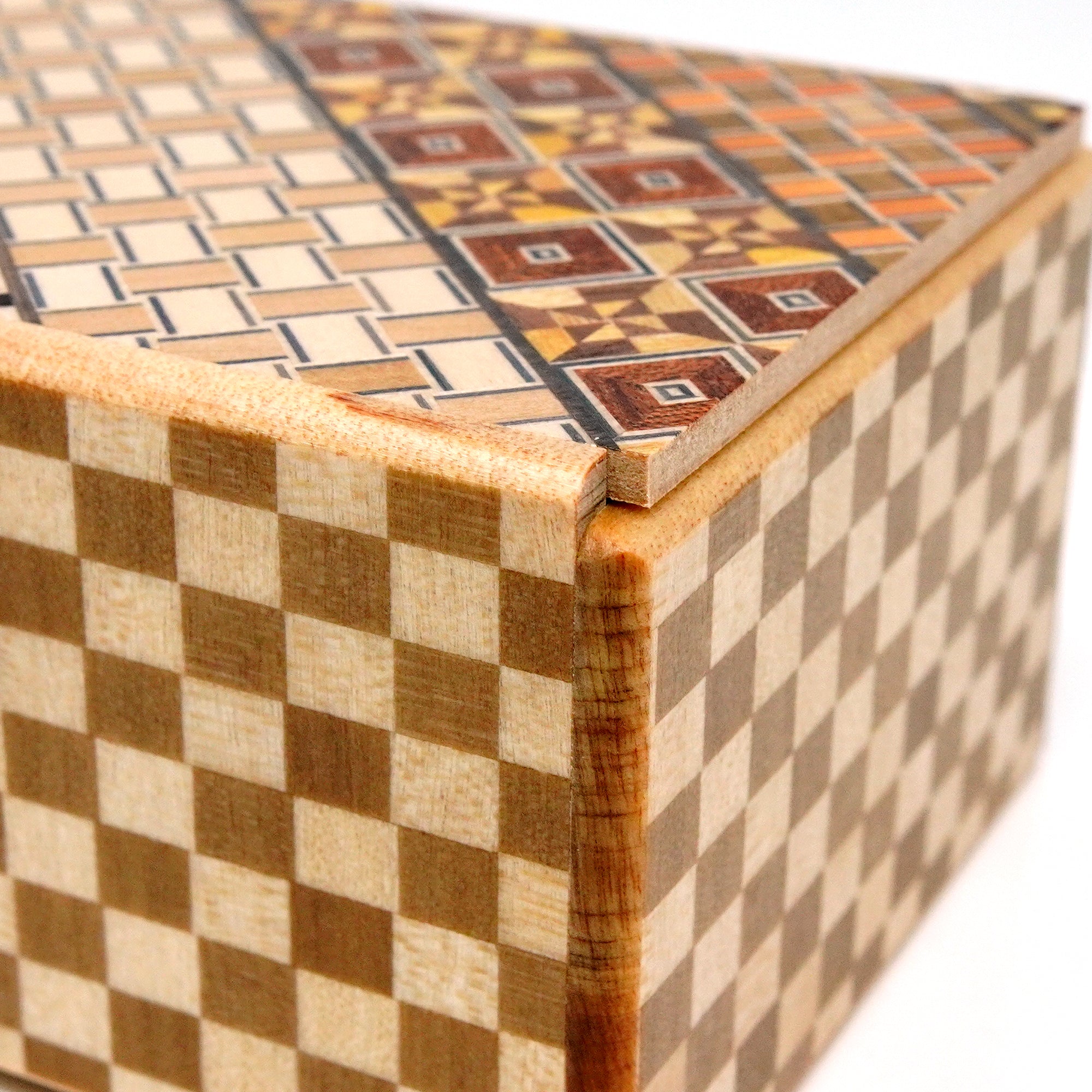 Japanese Puzzle Box - Knock Box - 4 Sun 5 Steps - Yosegi/ Ichimatsu