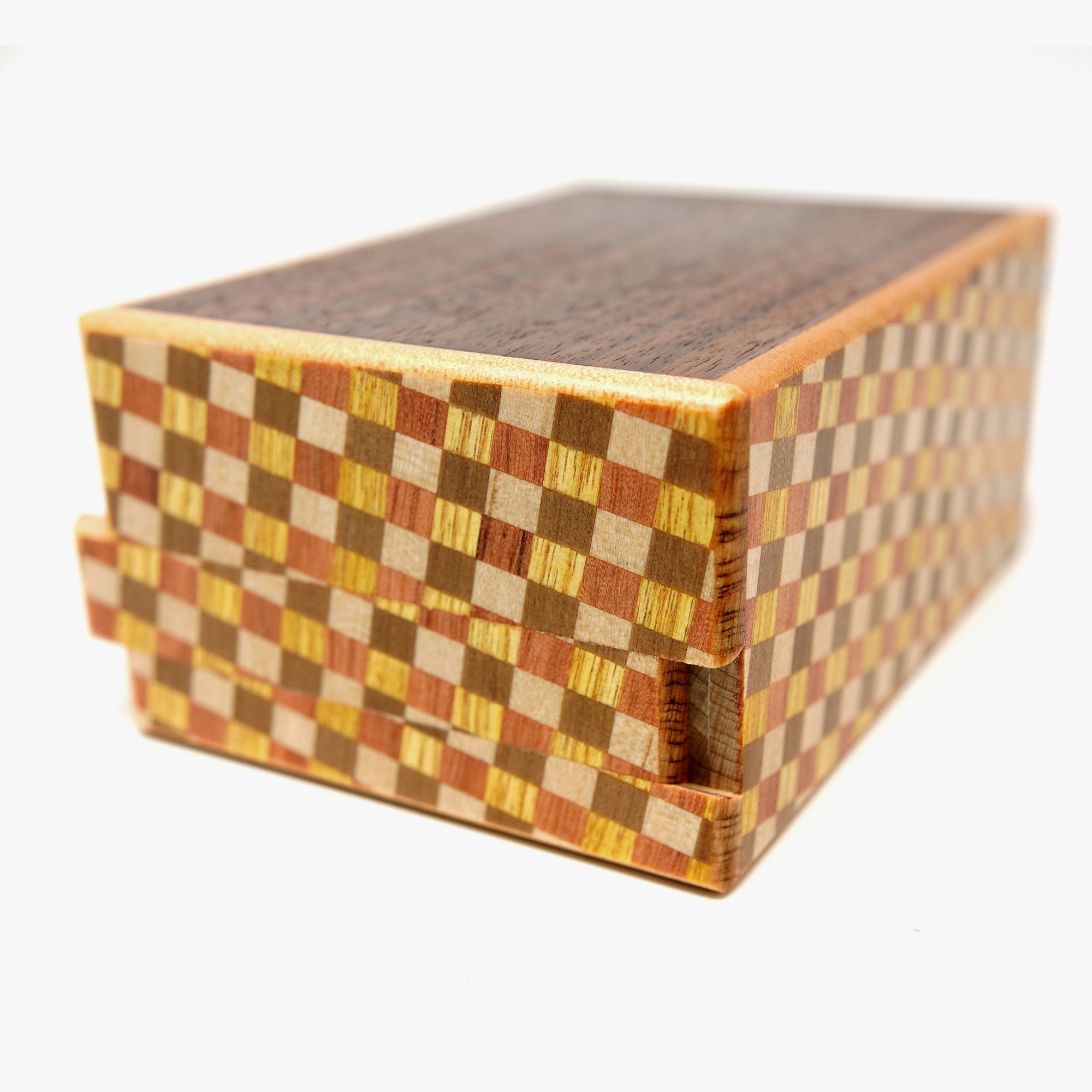 Japanese Puzzle Box - 4 Sun 27 Steps - Walnut/ Ichimatsu