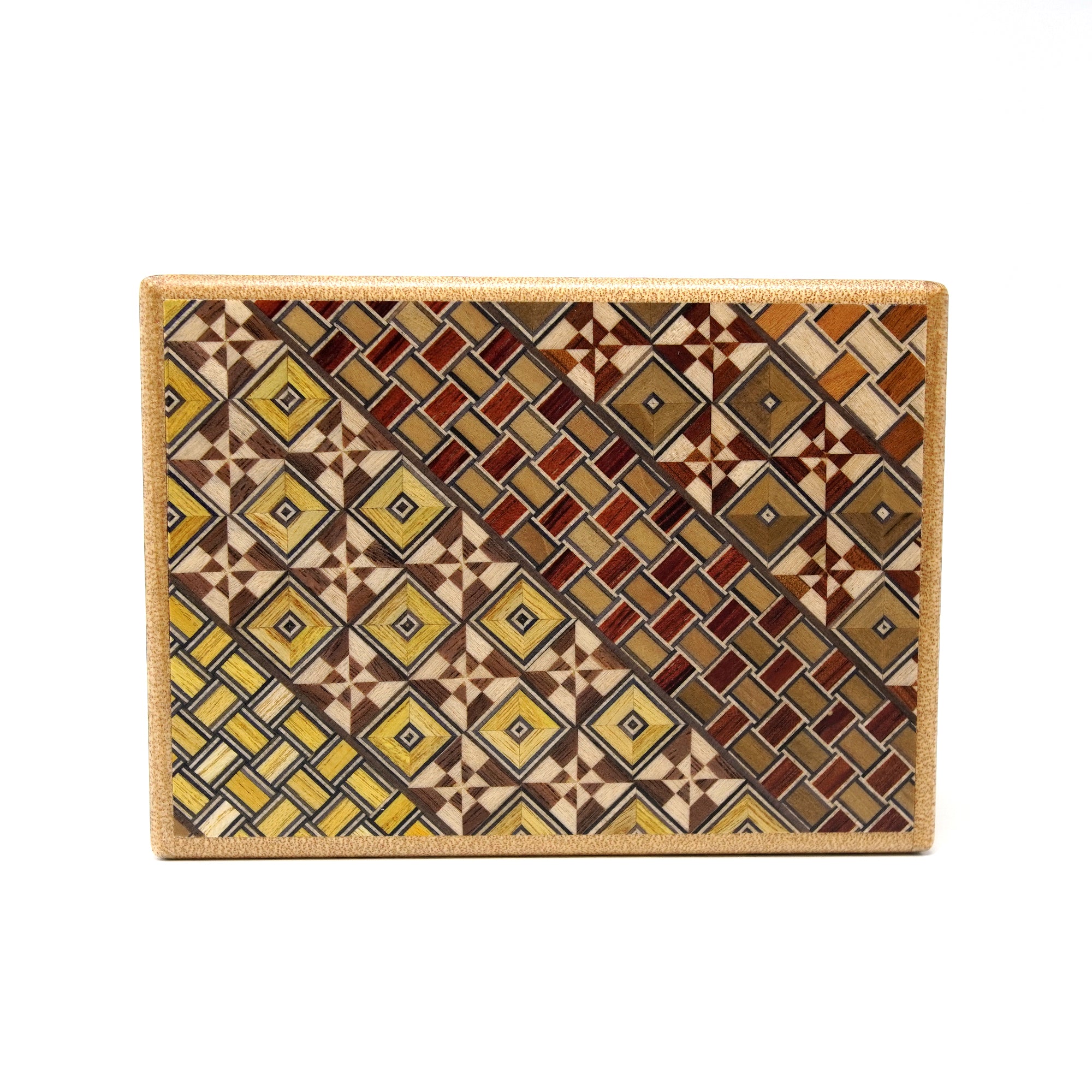 Japanese Puzzle Box - 4 Sun - 4 Compartment - Yosegi/ Ichimatsu