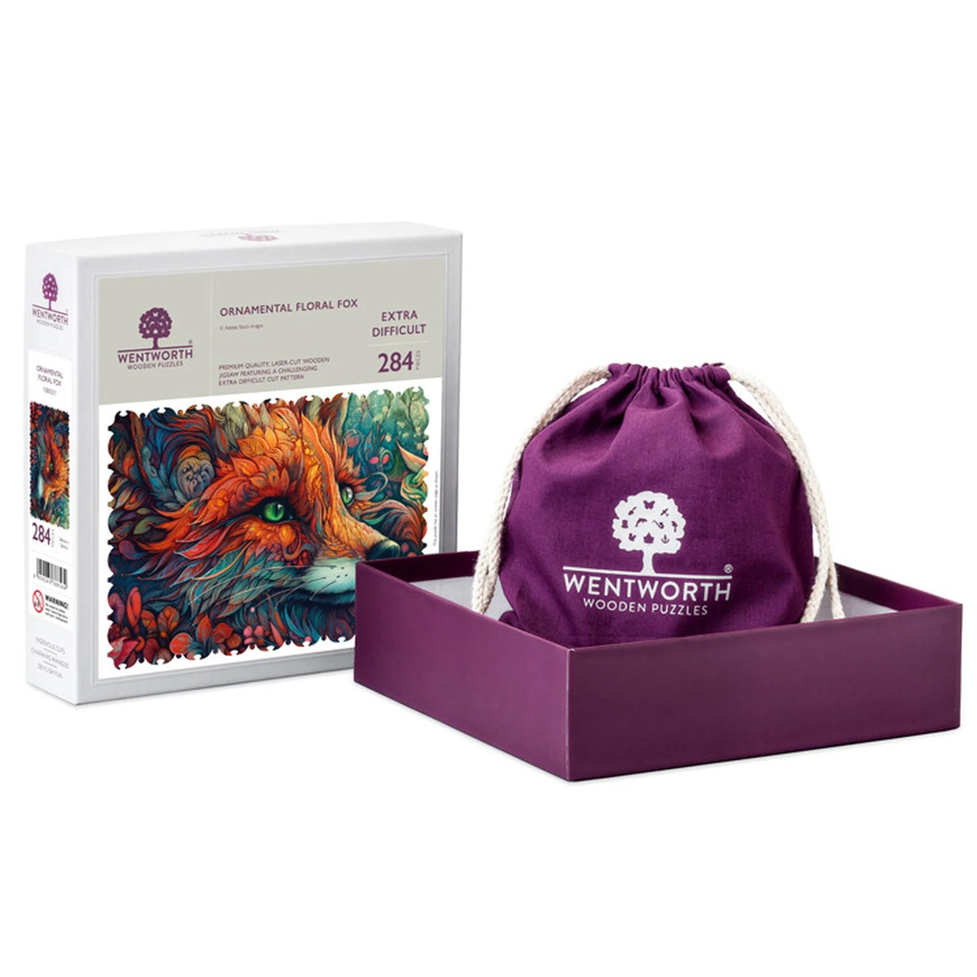 Ornamental Floral Fox Jigsaw Puzzle