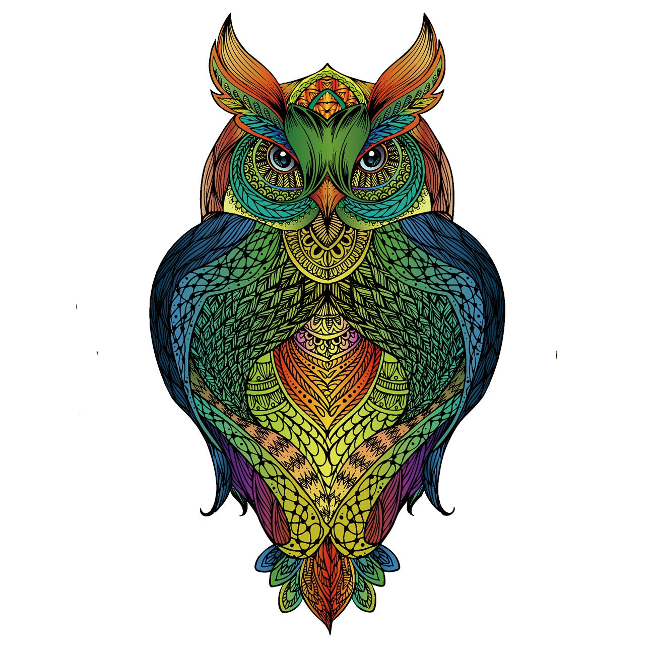 Rainbow Wooden Jigsaw - Owl