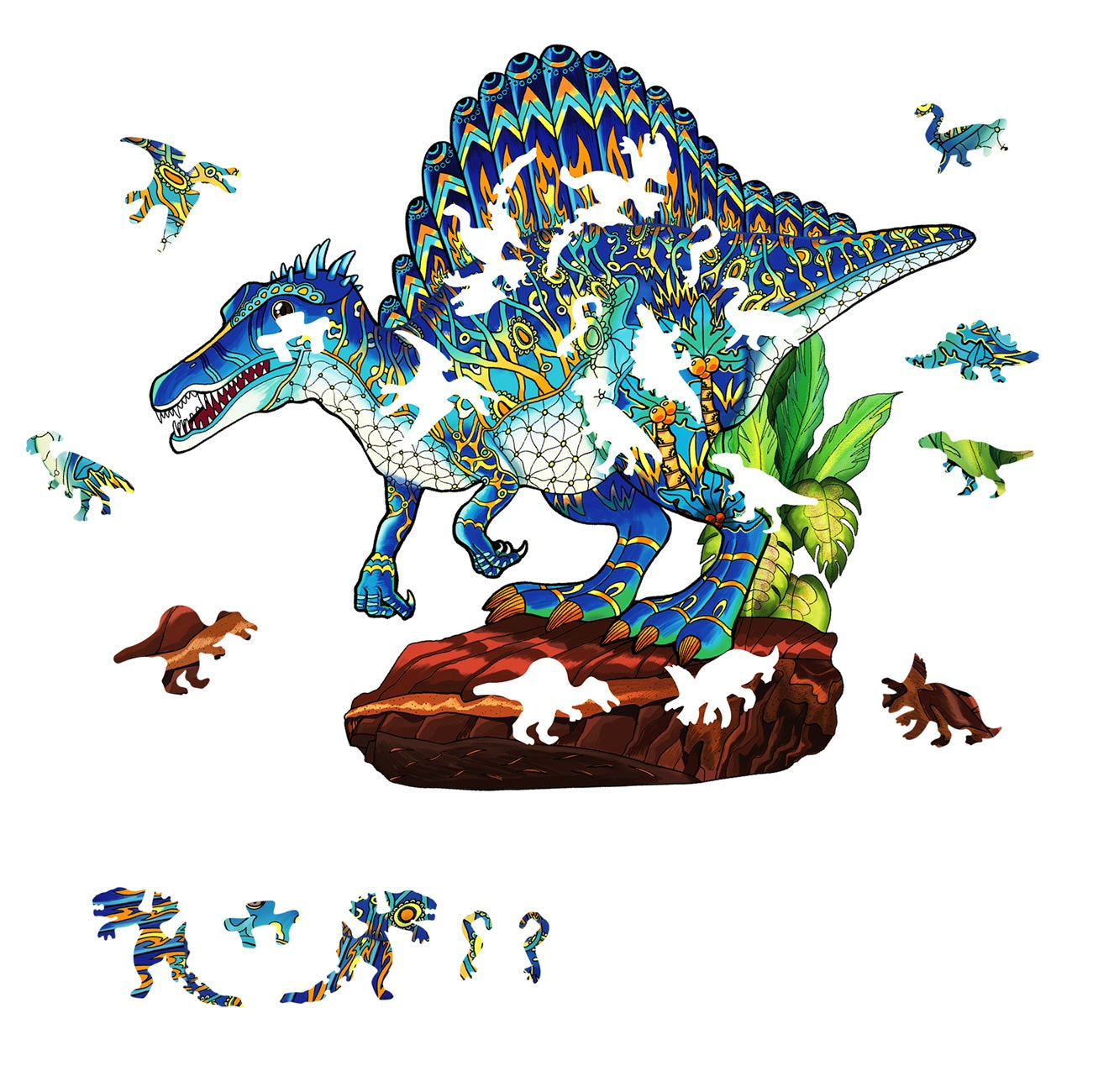 Rainbow Wooden Jigsaw - Spinosaurus - 118 Pieces