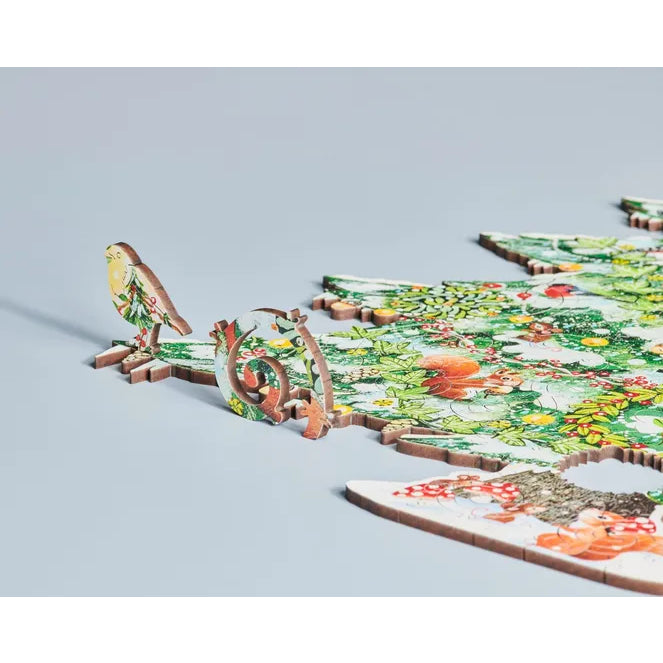 Snowy Fir Tree Vine Cut Jigsaw Puzzle