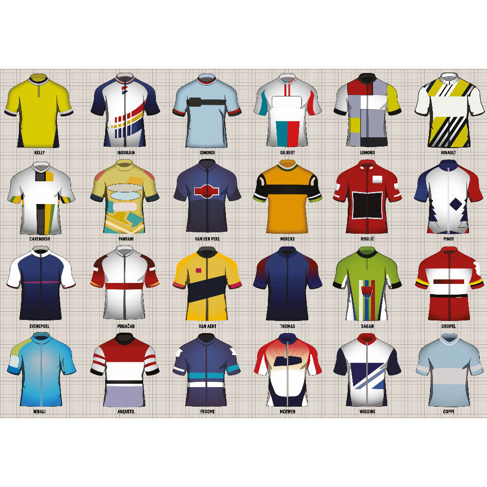 Vintage Cycling Jerseys Jigsaw - 1000 Pieces