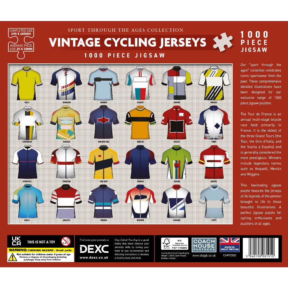 Vintage Cycling Jerseys Jigsaw - 1000 Pieces
