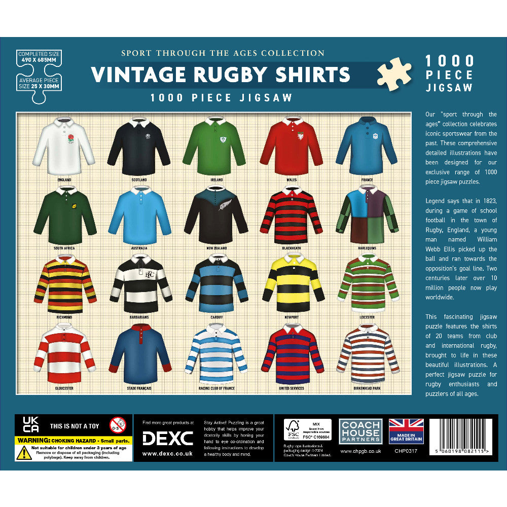 Vintage Rubgy Shirts Jigsaw - 1000 Pieces
