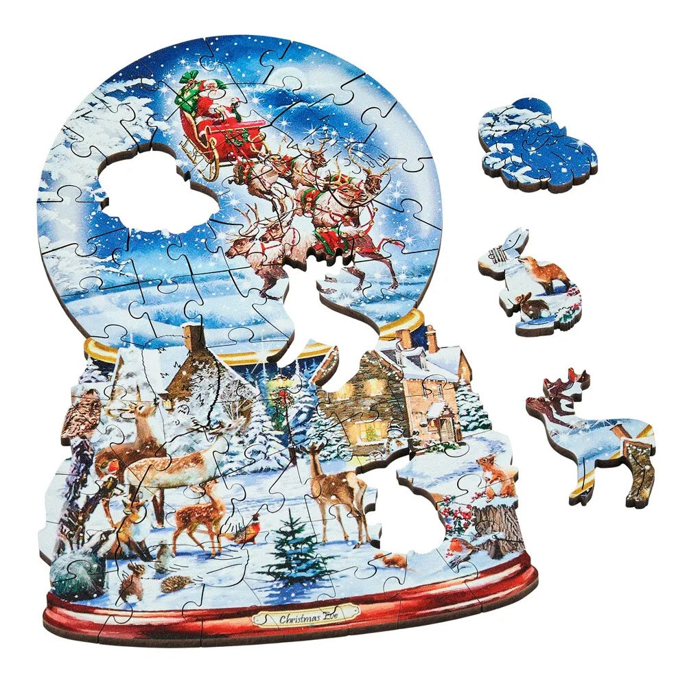 Festive Snow Globes Collectible Gift Set - 4 x 65 Pieces