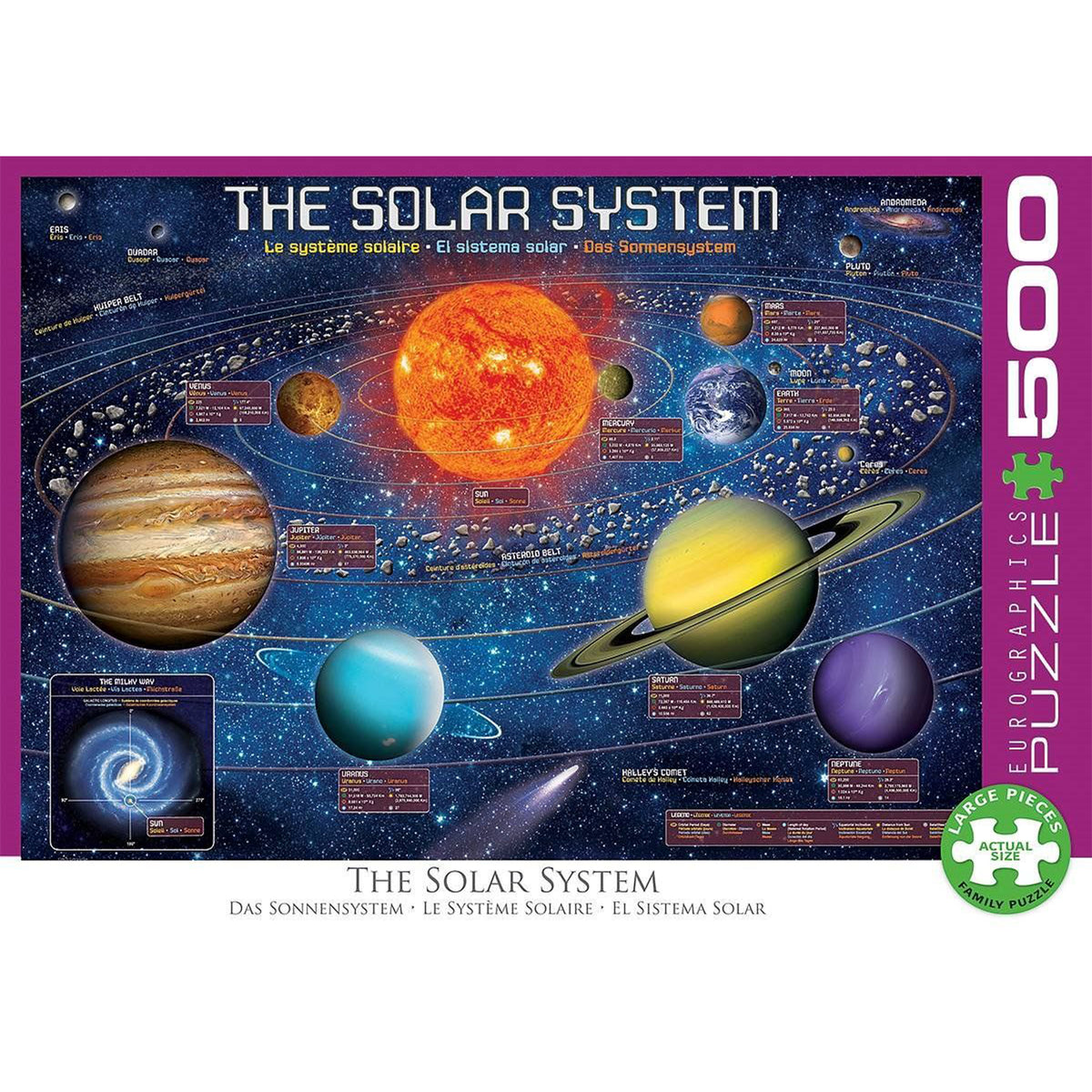 The Solar System Illustrated Jigsaw - 500 Pieces | Educational Puzzle