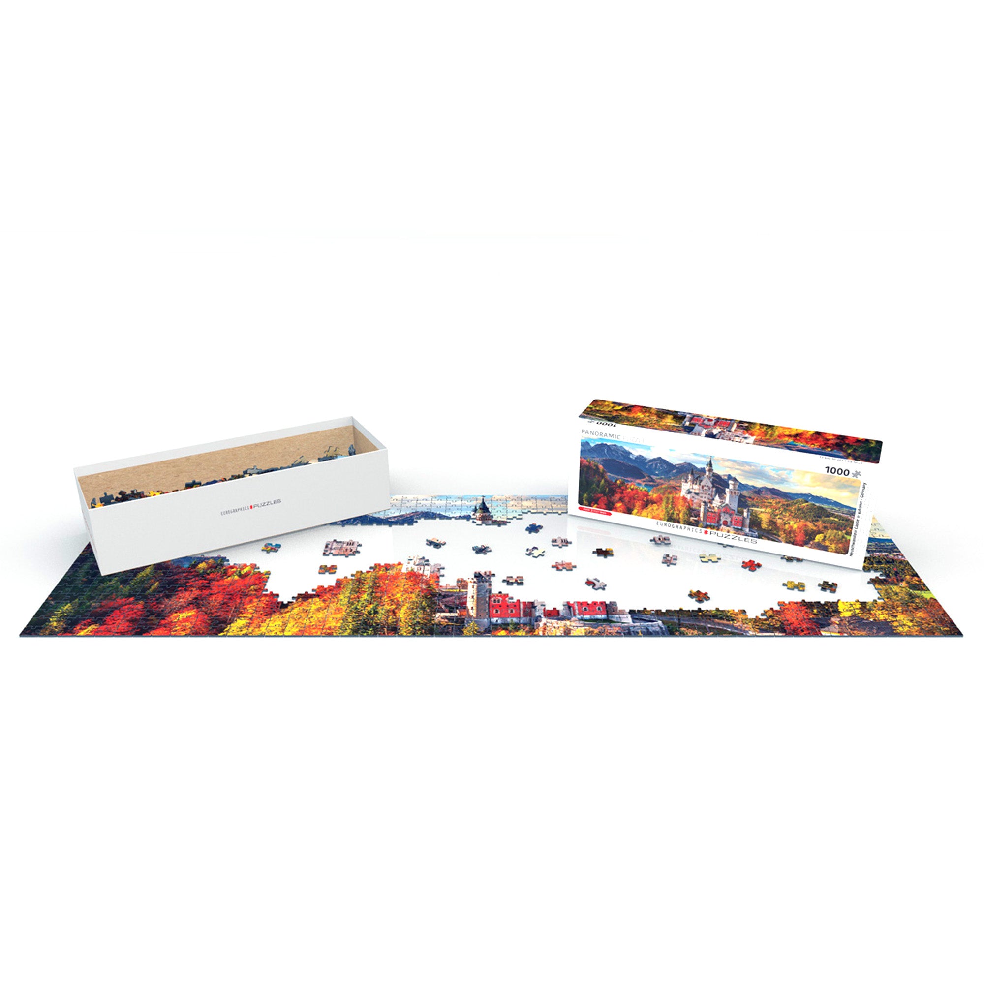 Neuschwanstien In Fall Panoramic Jigsaw - 1000 Pieces