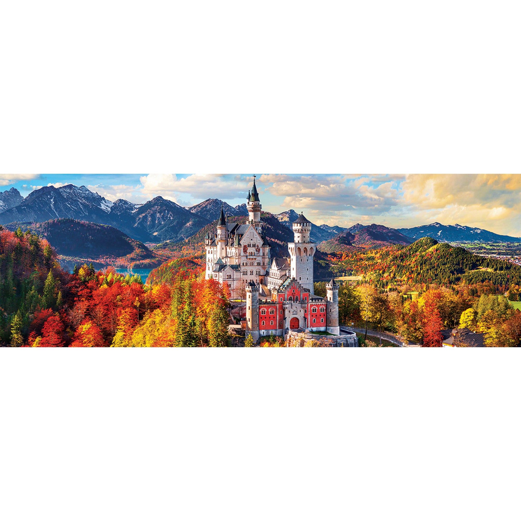 Neuschwanstien In Fall Panoramic Jigsaw - 1000 Pieces