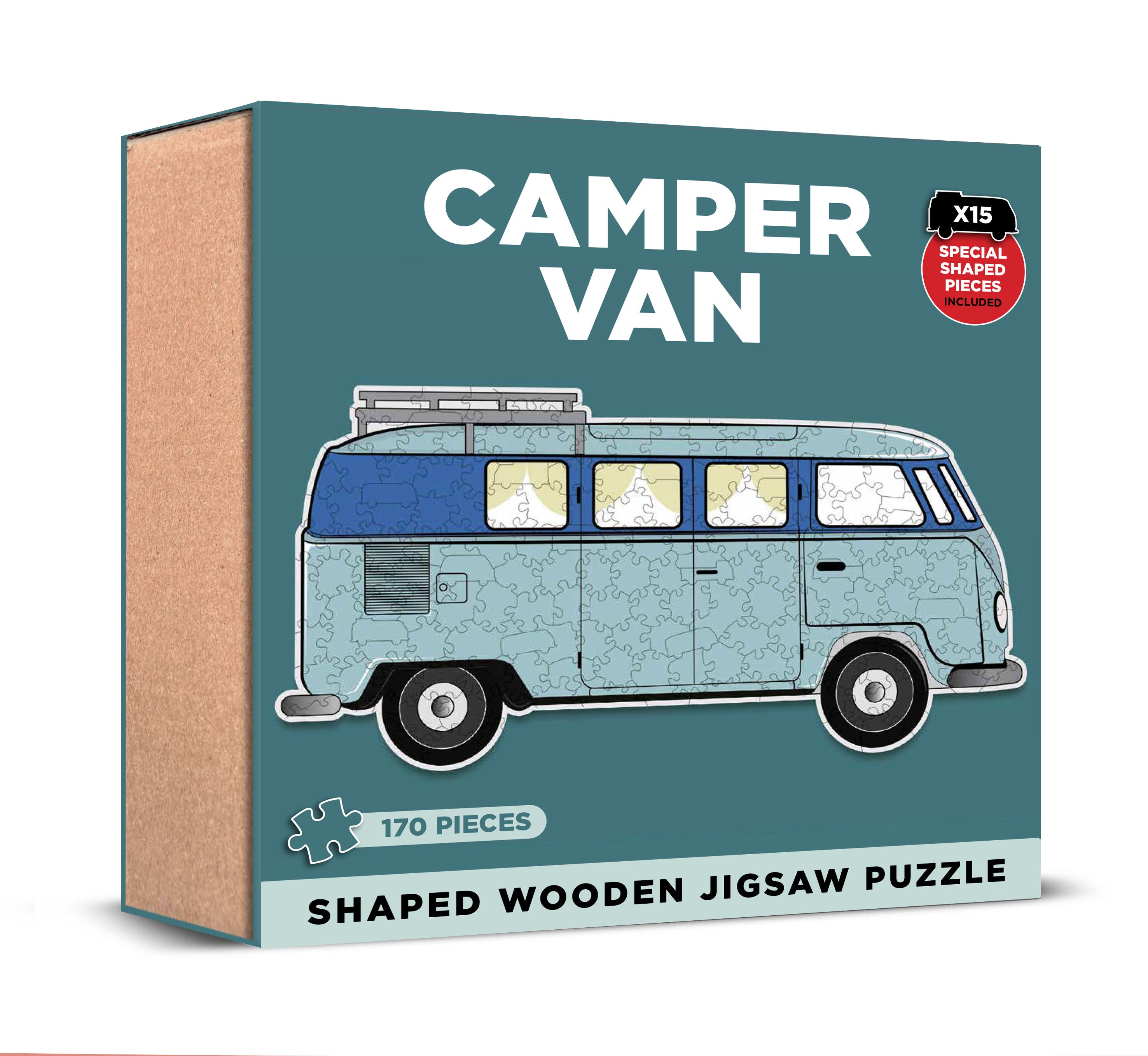 Camper Van Shaped Wooden Jigsaw