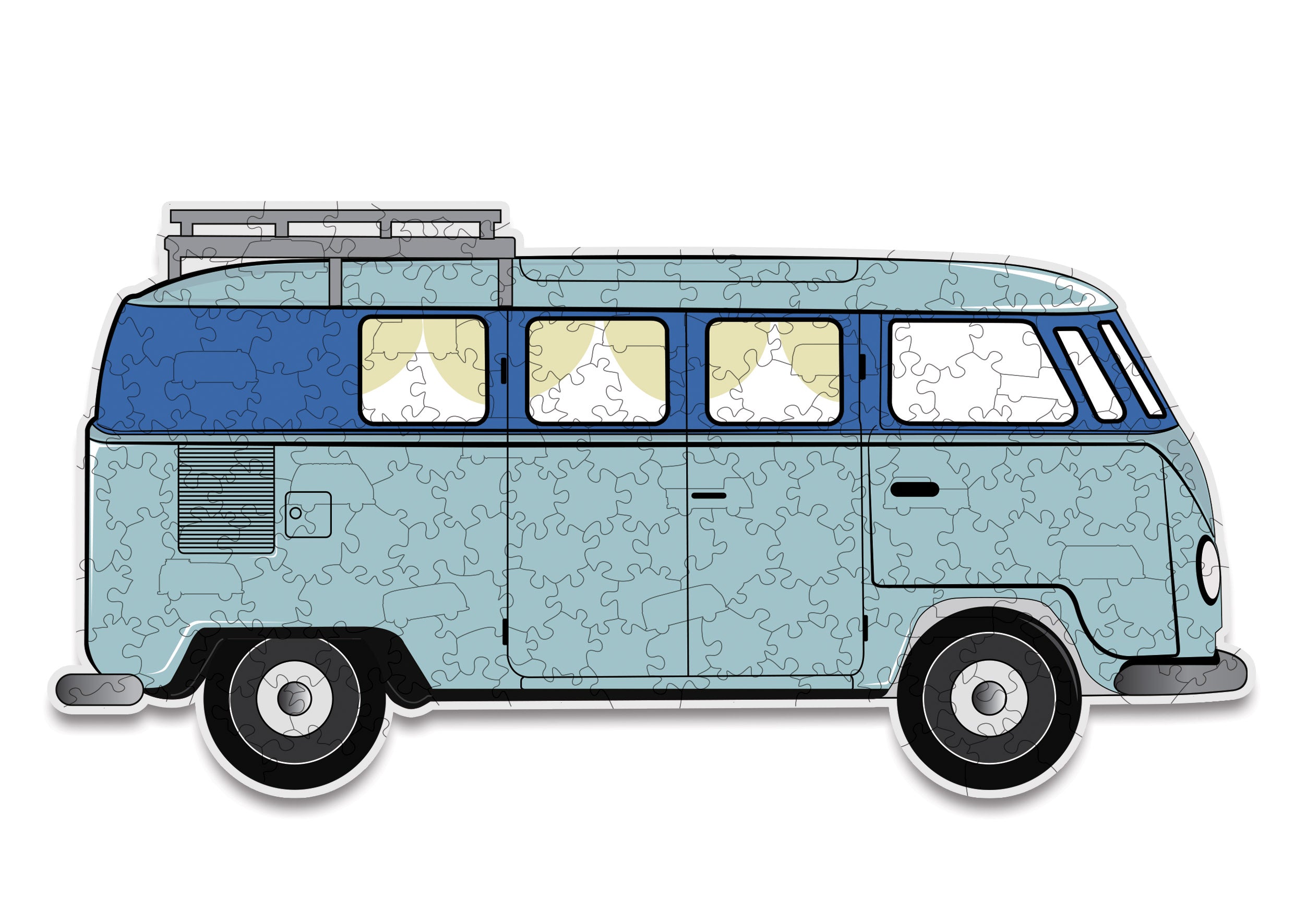 Camper Van Shaped Wooden Jigsaw