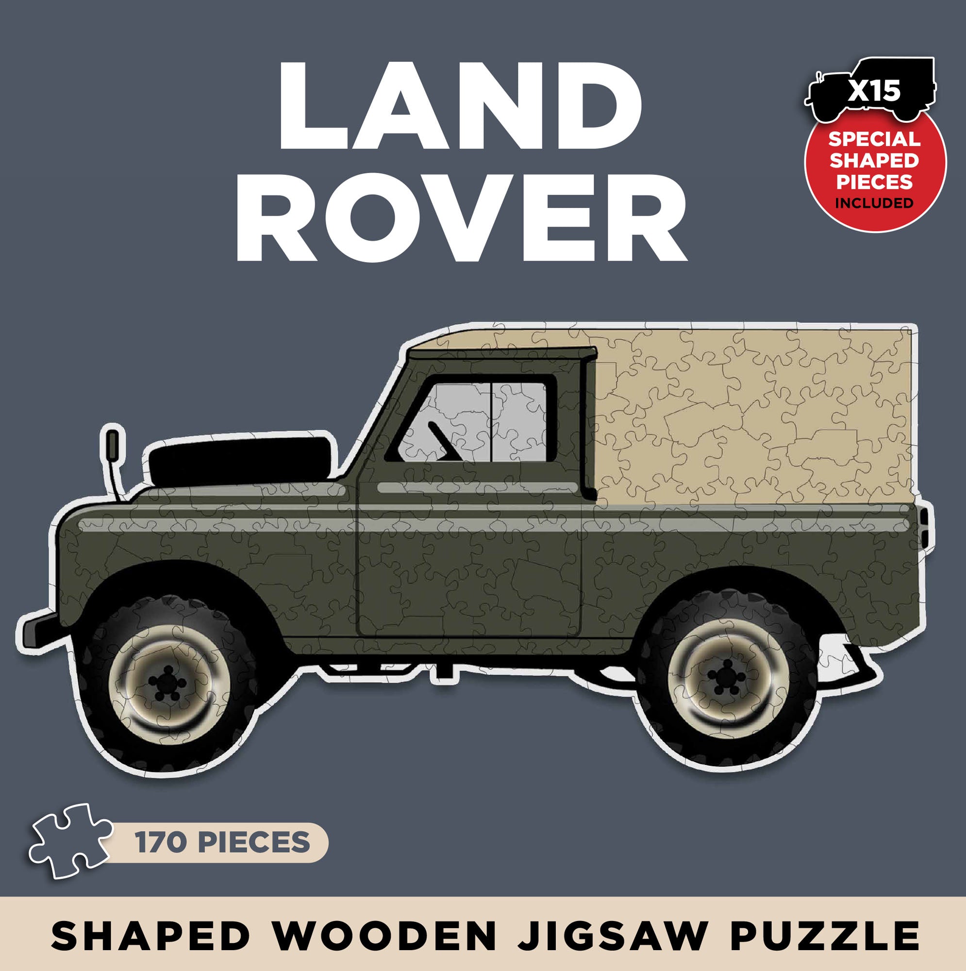 Land Rover Shaped Wooden Jigsaw