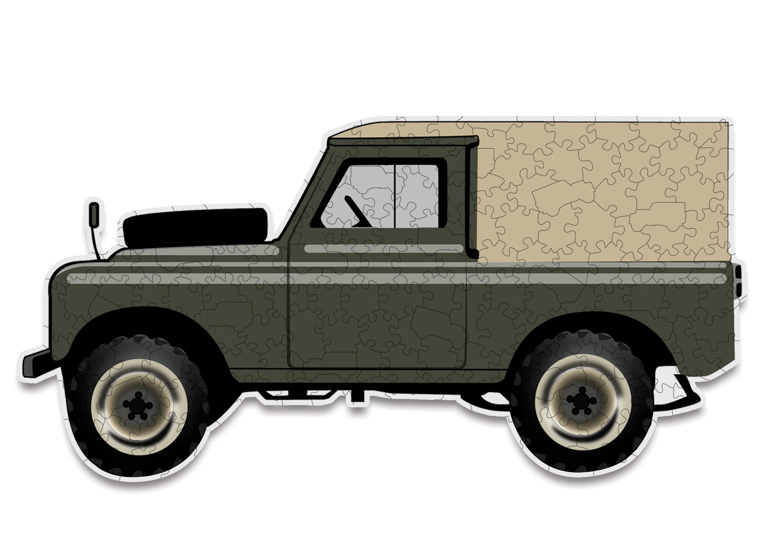 Land Rover Shaped Wooden Jigsaw