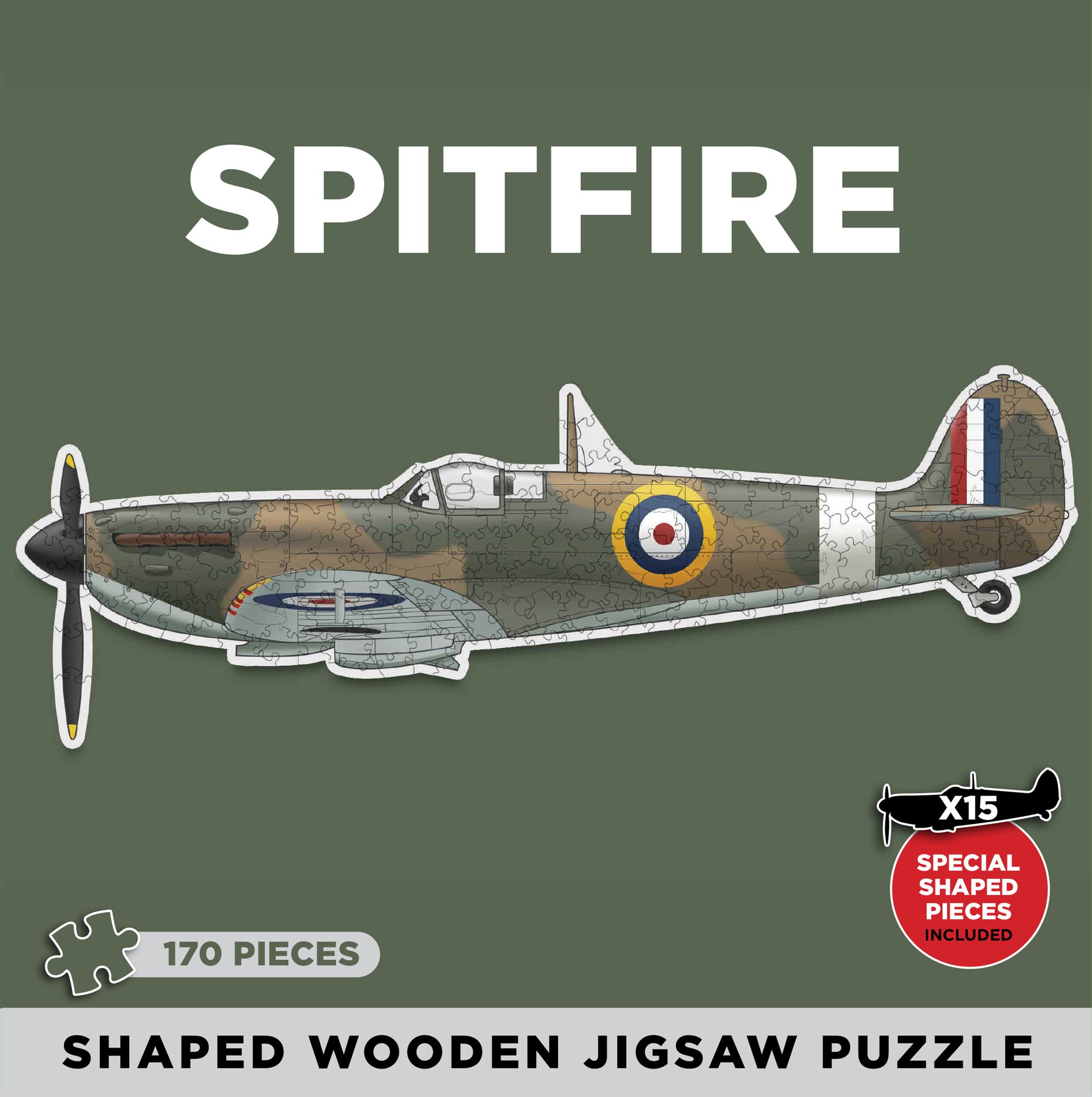 Spitfire Shaped Wooden Jigsaw