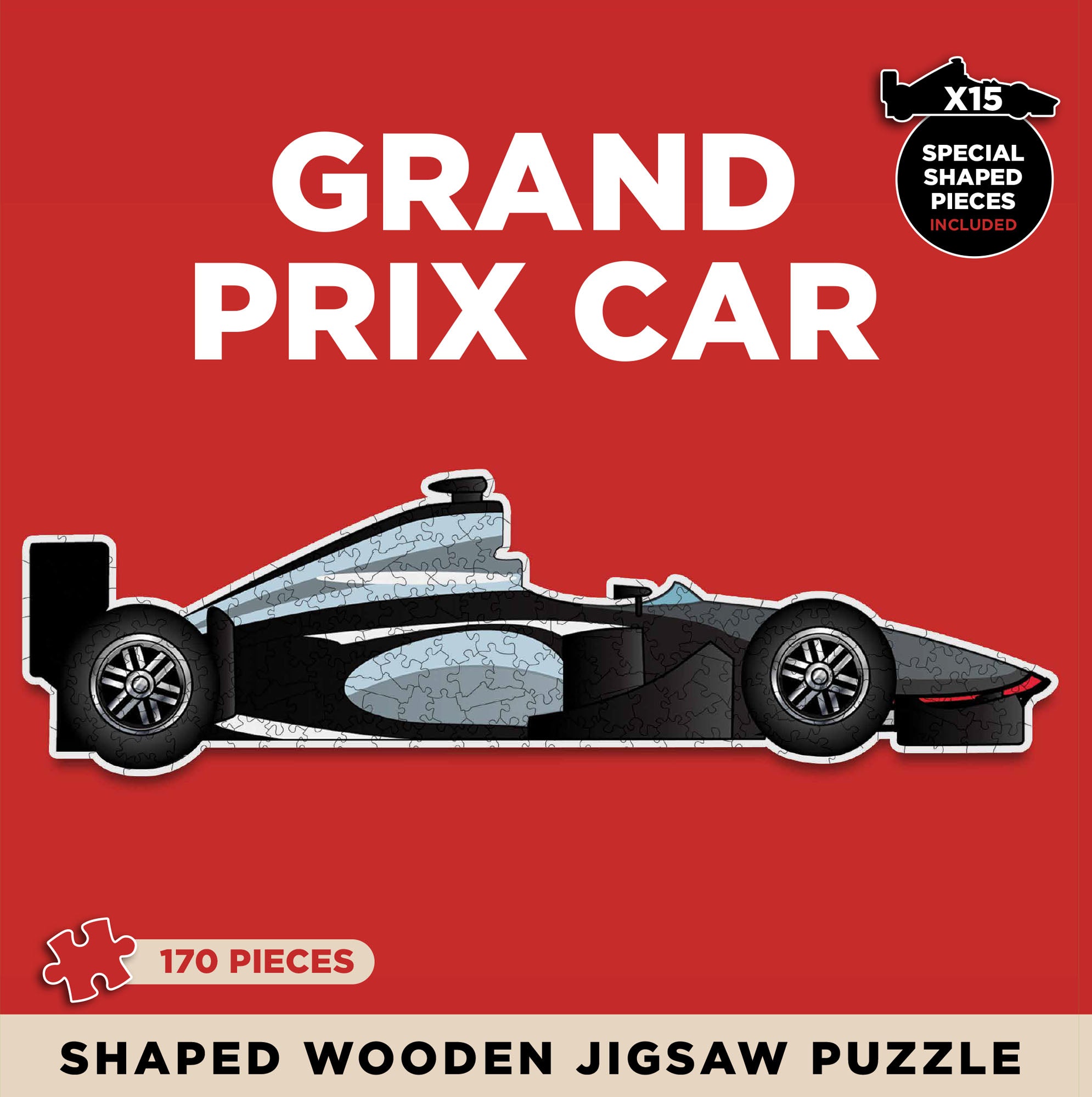 Grand Prix Racing Car Shaped Wooden Jigsaw