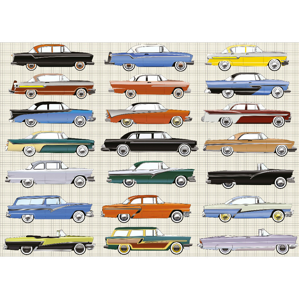 Classic American Cars Jigsaw - 1000 Pieces