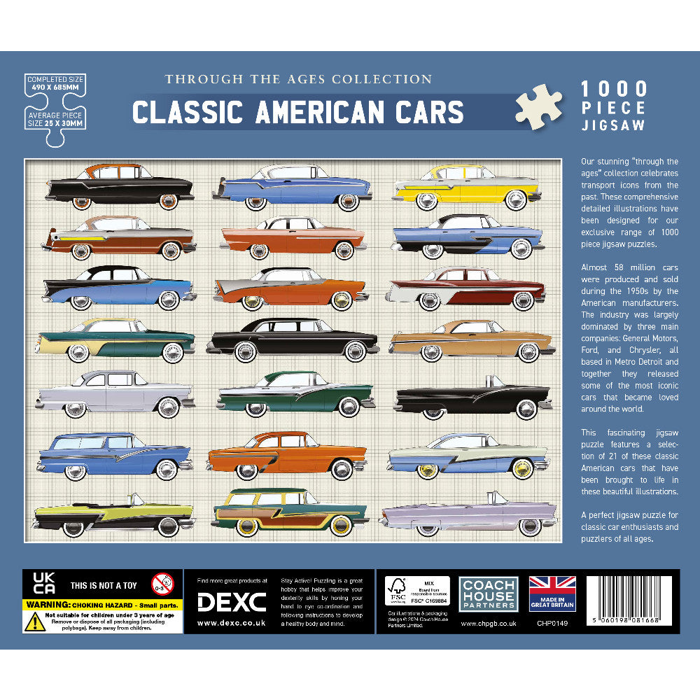 Classic American Cars Jigsaw - 1000 Pieces