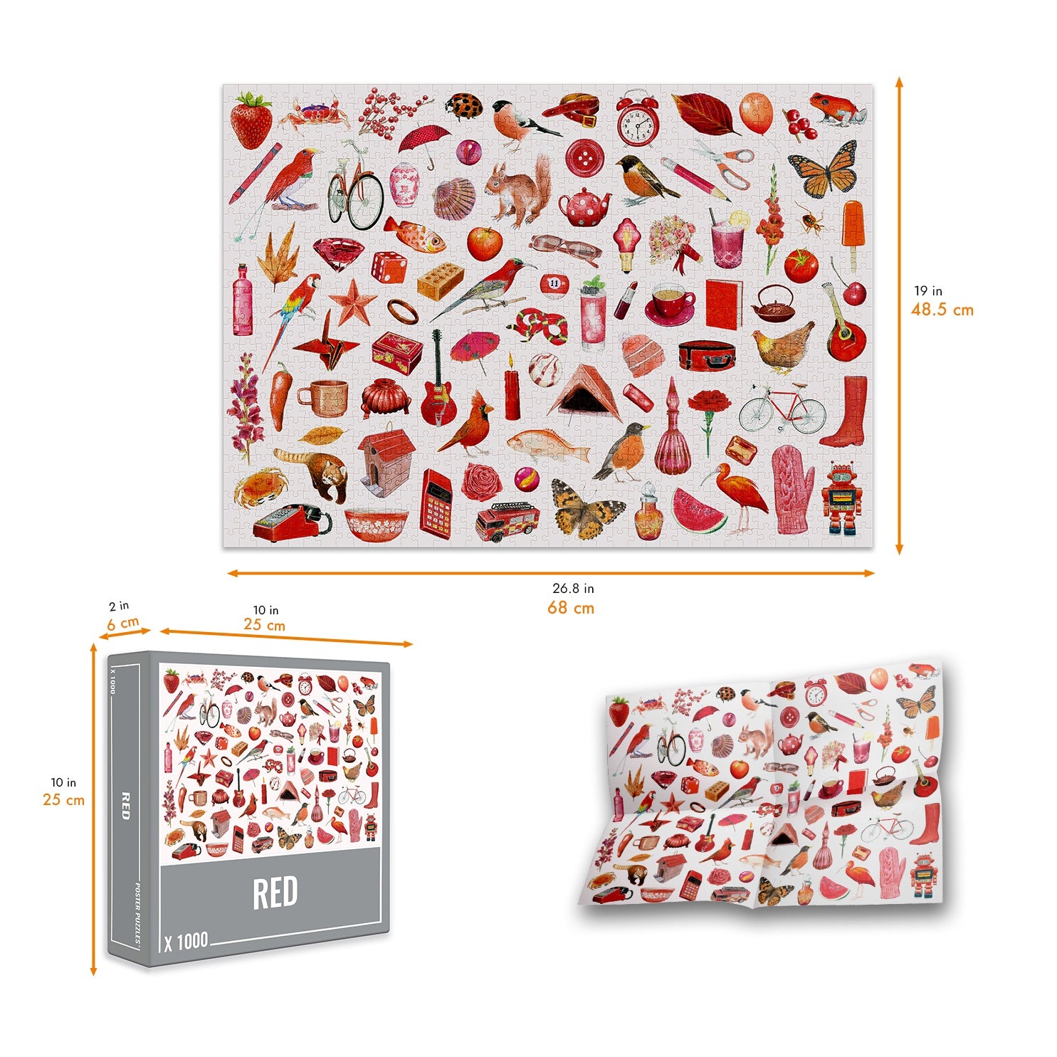 Red Jigsaw Puzzle - 1000 Pieces