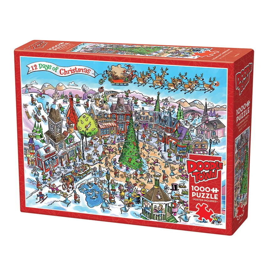 Doodletown: 12 Days Of Christmas Jigsaw - 1000 Pieces