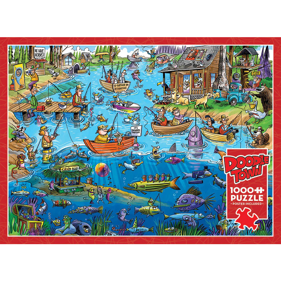Doodletown: Gone Fishing Jigsaw - 1000 Pieces