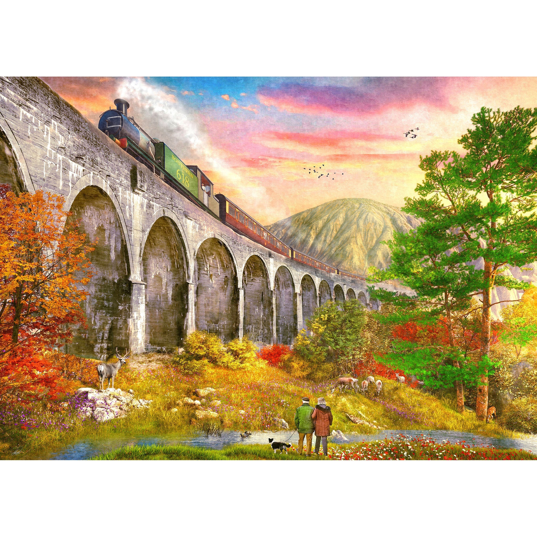 Crossing Glenfinnan Viaduct Jigsaw - 1000 Pieces
