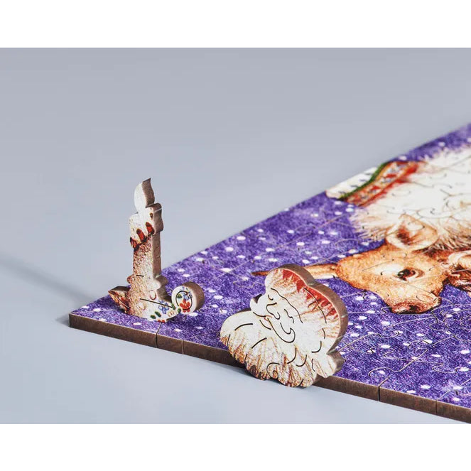 Father Christmas With Deer Jigsaw Puzzle