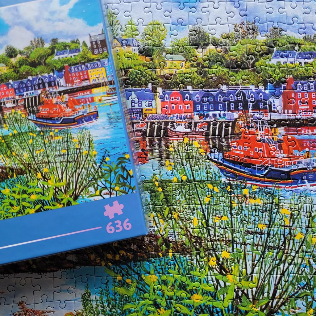 Low Tide At Tobermory Panoramic Jigsaw - 636 Pieces