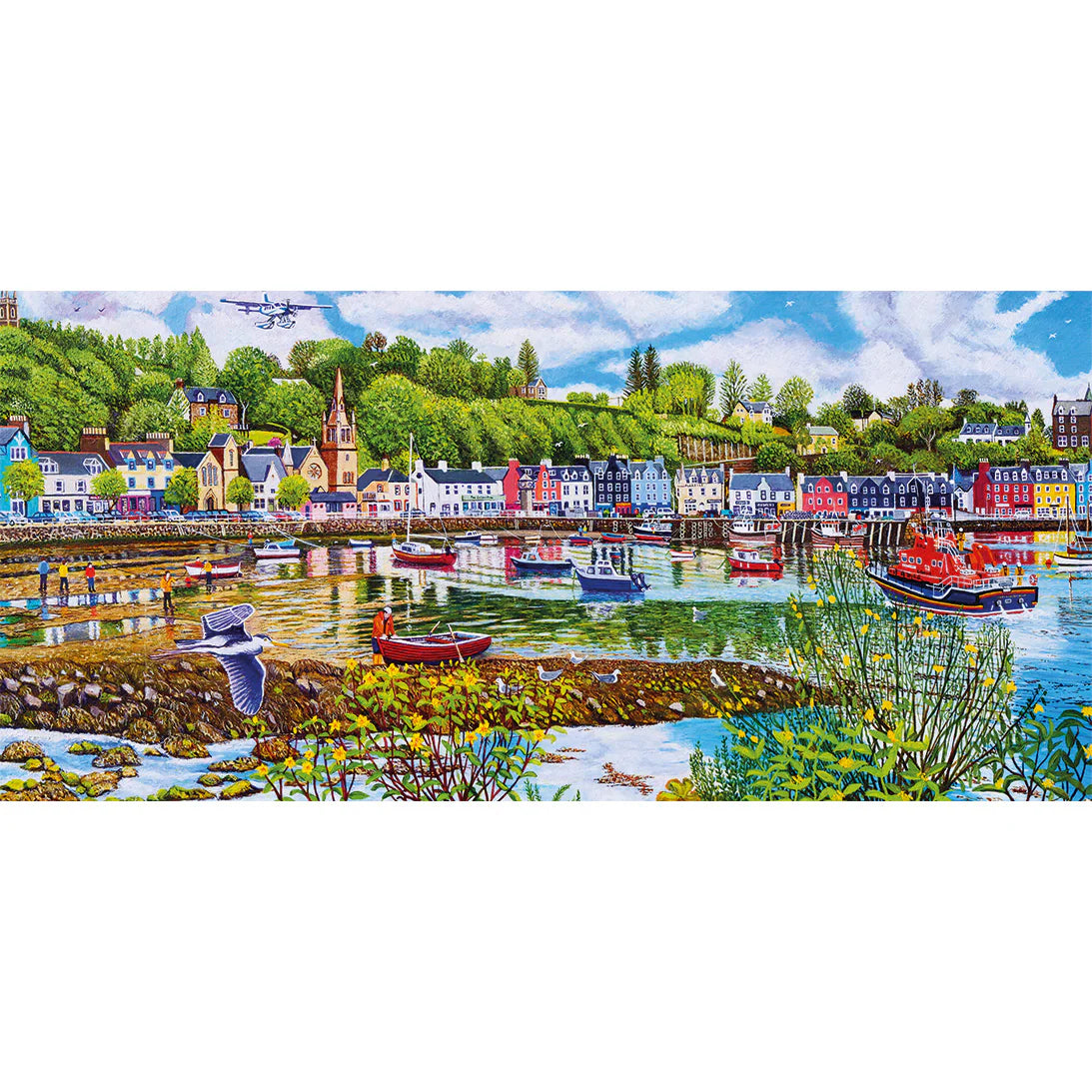 Low Tide At Tobermory Panoramic Jigsaw - 636 Pieces