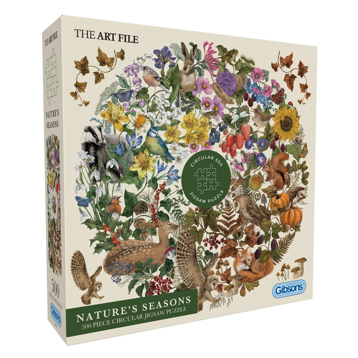 The Art File - Nature's Seasons Circular Jigsaw - 500 Pieces