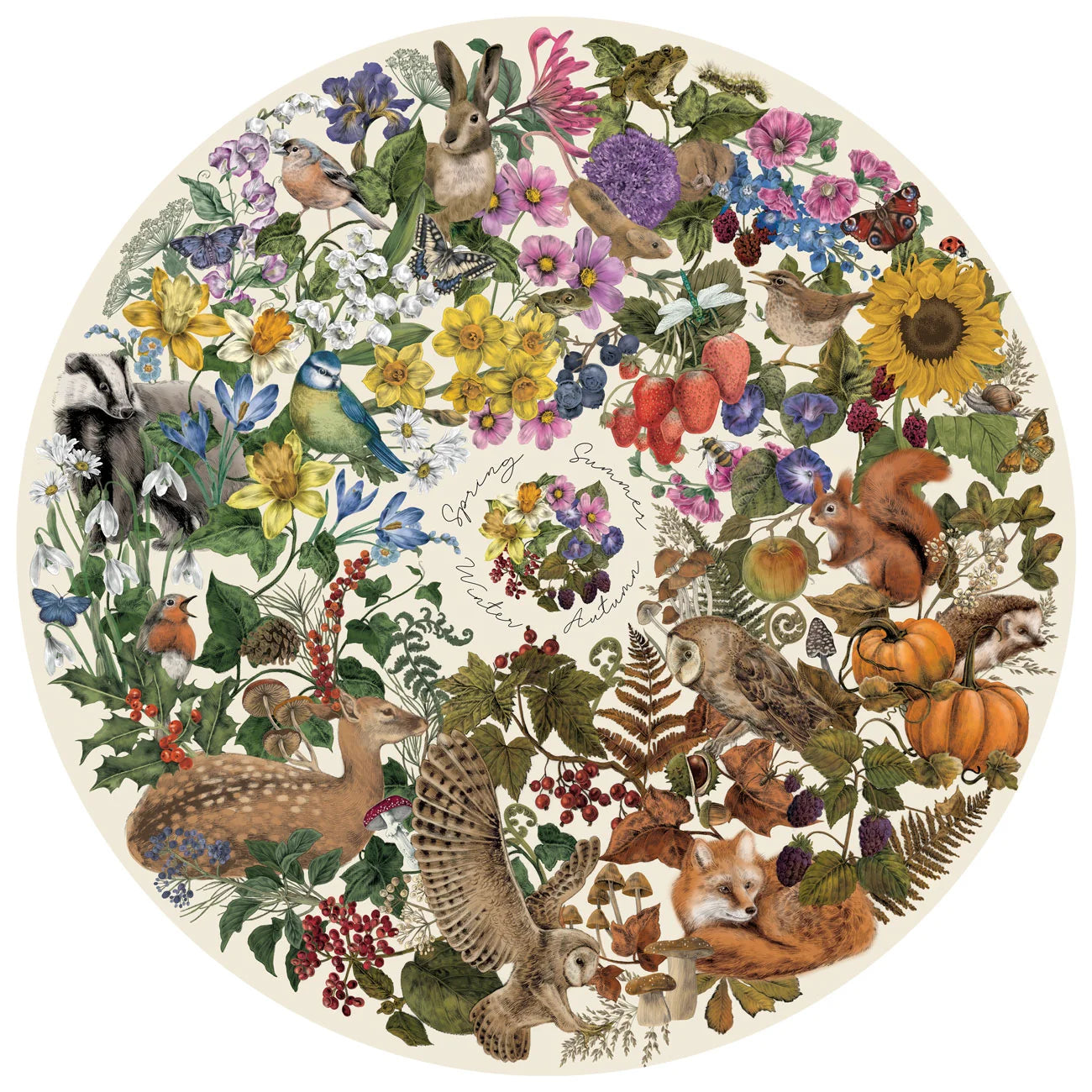 The Art File - Nature's Seasons Circular Jigsaw - 500 Pieces