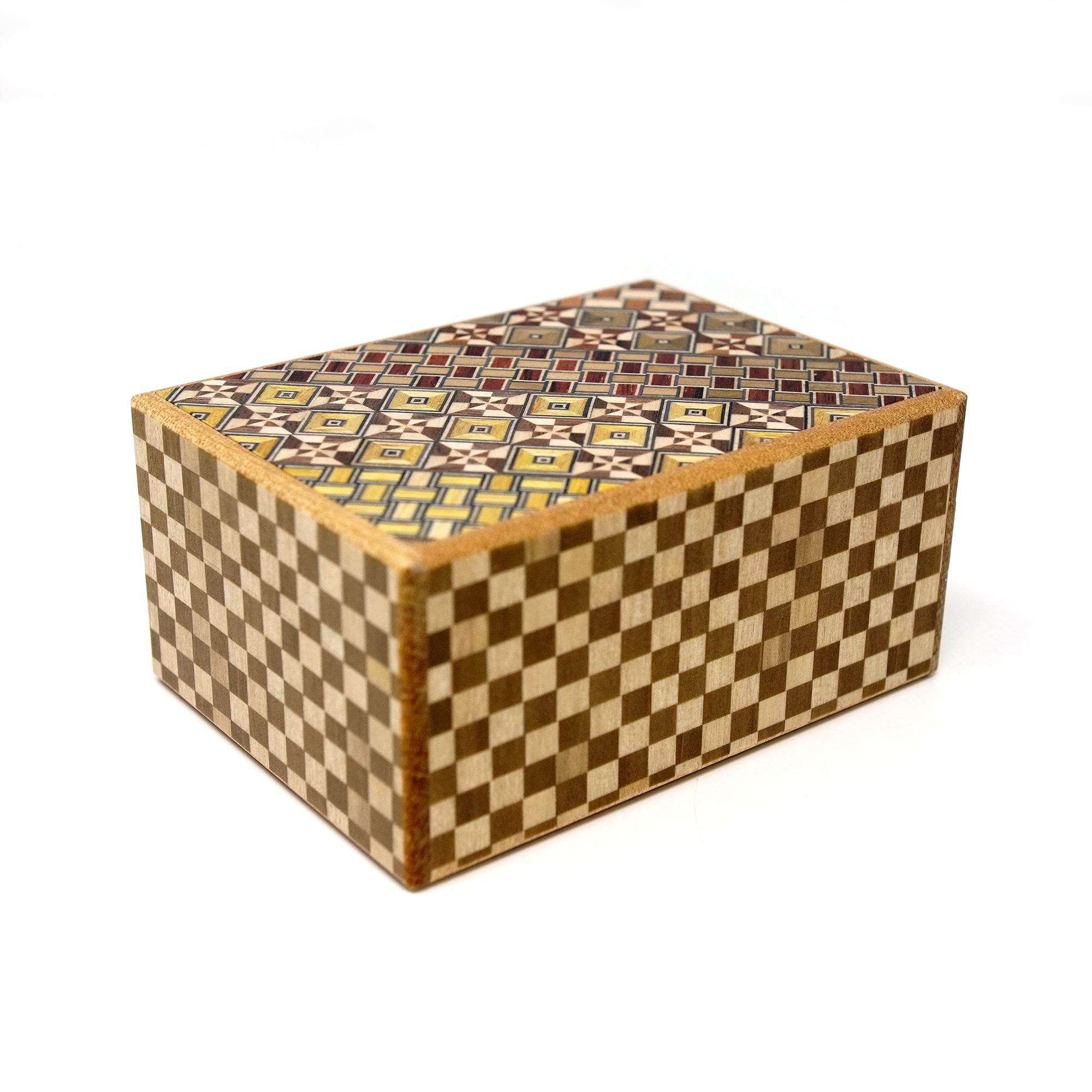 Japanese Puzzle Box - 4 Sun - 4 Compartment - Yosegi/ Ichimatsu