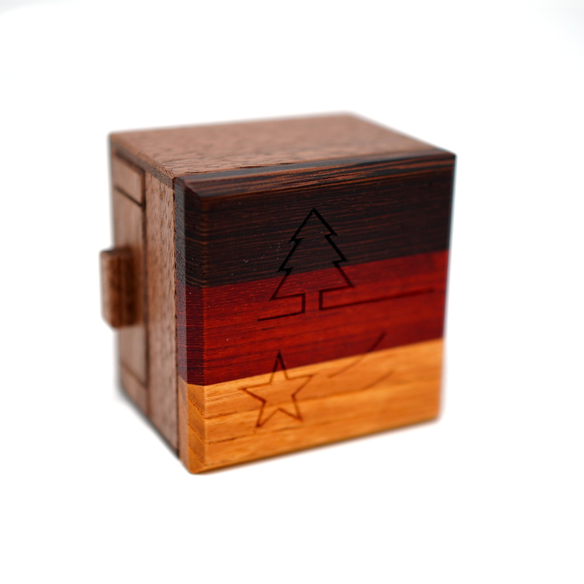 Secret Box With A Tree And A Star Puzzle Box - Pre Owned