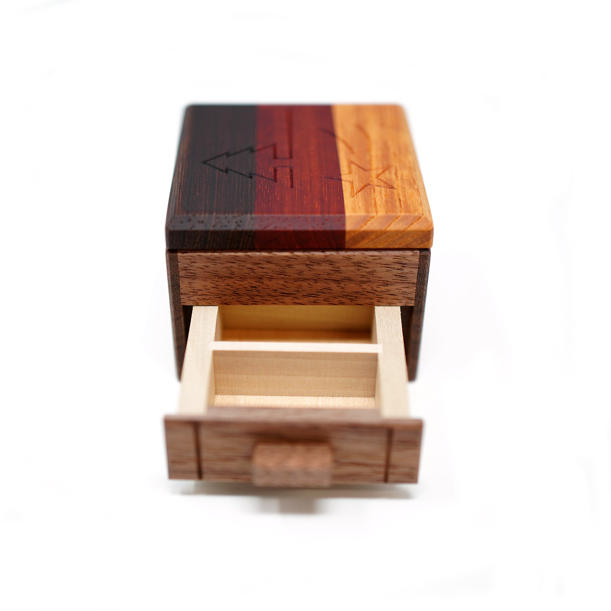 Secret Box With A Tree And A Star Puzzle Box - Pre Owned