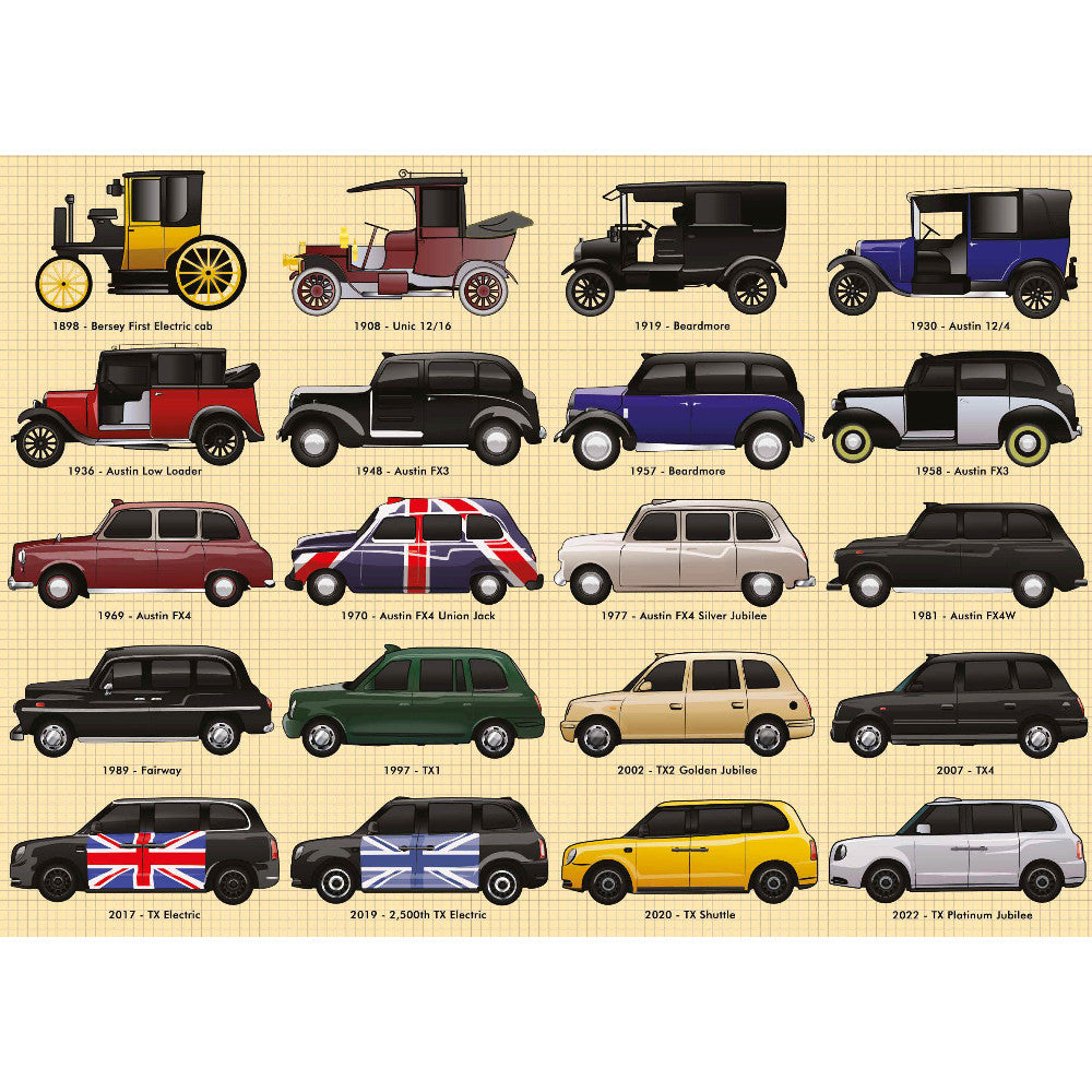 London Taxis Jigsaw - 1000 Pieces